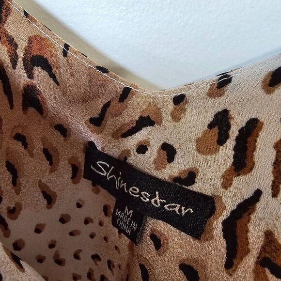 EUC SHINESTAR ANIMAL PRINT DOUBLE V NECK TANK TOP SIZE M - Picture 10 of 12